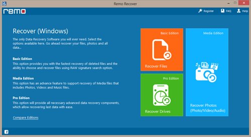 Undelete Software Main Screen