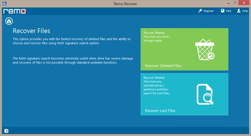 Recover Recycle Bin on Windows 7 - Select Recover Deleted Files